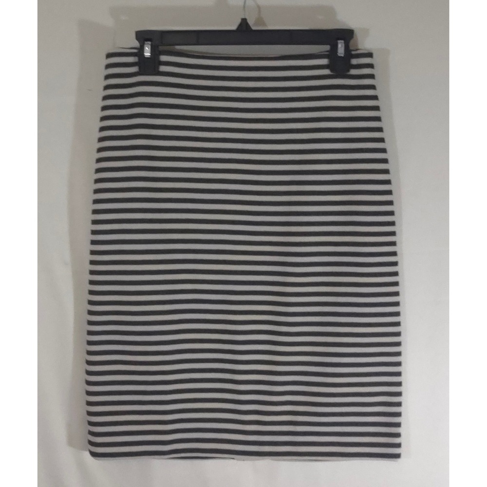 Talbots Striped Cotton Blend Knit Pencil Skirt Navy Cream Size 6 NWT